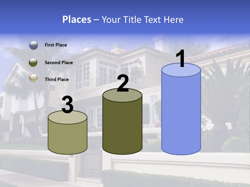 A House With Palm Trees In Front Of It PowerPoint Template