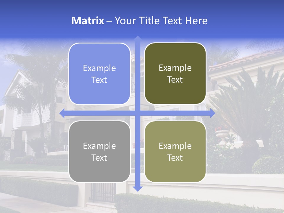A House With Palm Trees In Front Of It PowerPoint Template