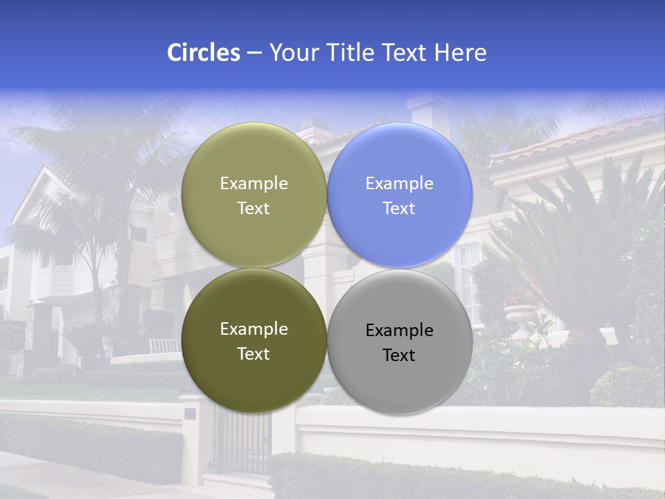 A House With Palm Trees In Front Of It PowerPoint Template