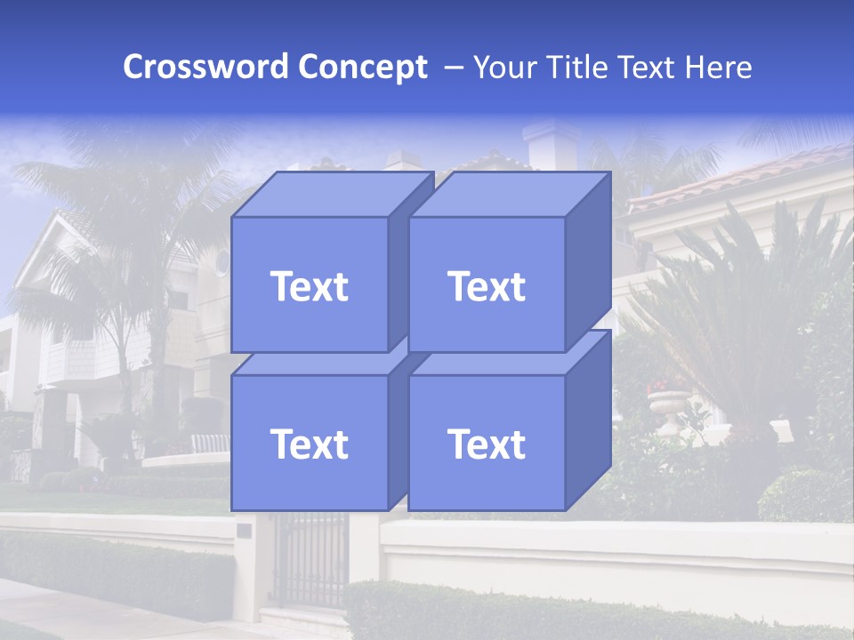 A House With Palm Trees In Front Of It PowerPoint Template