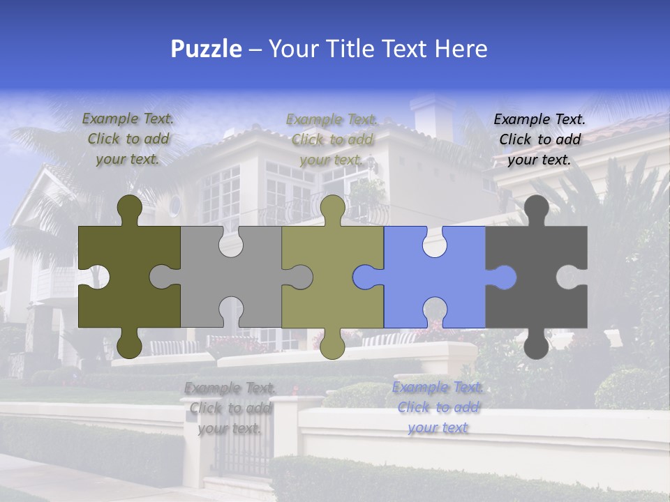 A House With Palm Trees In Front Of It PowerPoint Template