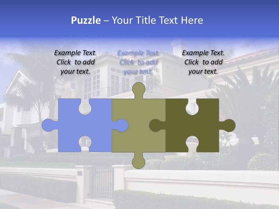 A House With Palm Trees In Front Of It PowerPoint Template