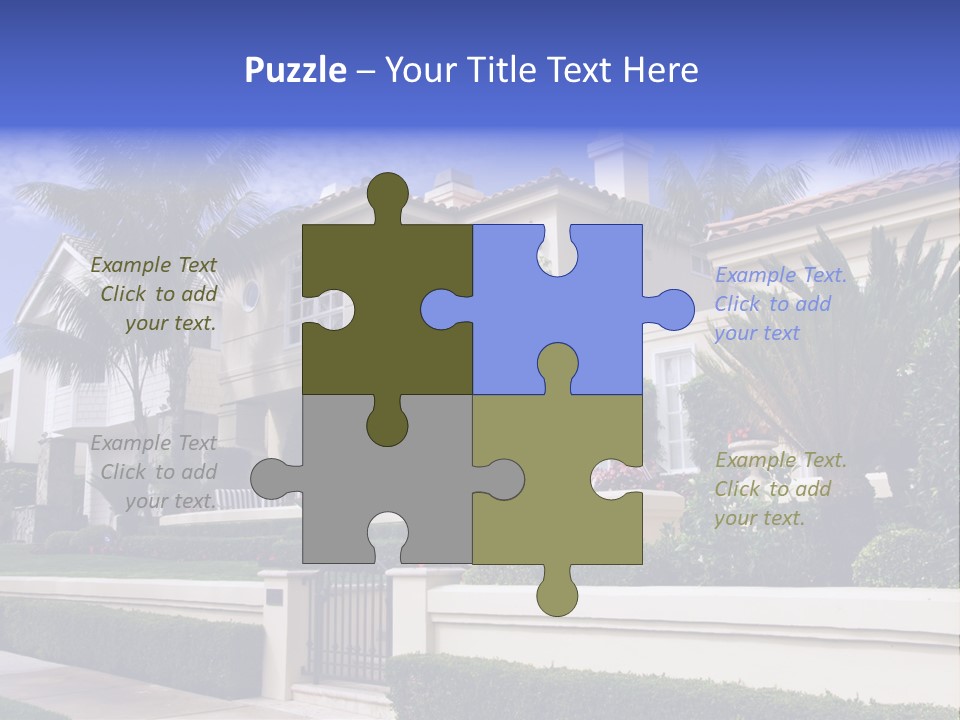 A House With Palm Trees In Front Of It PowerPoint Template