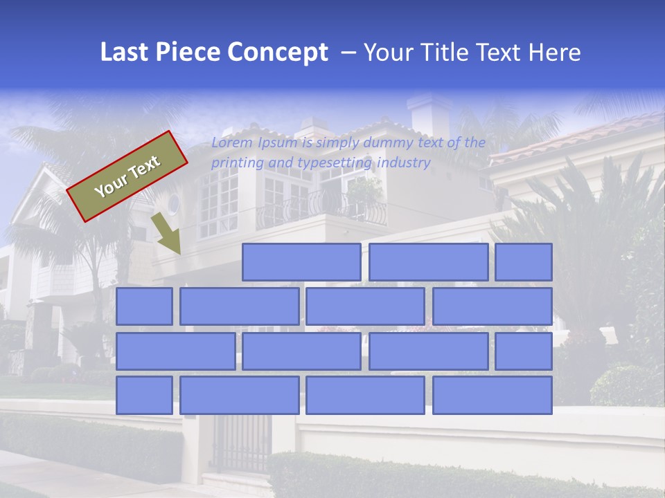 A House With Palm Trees In Front Of It PowerPoint Template