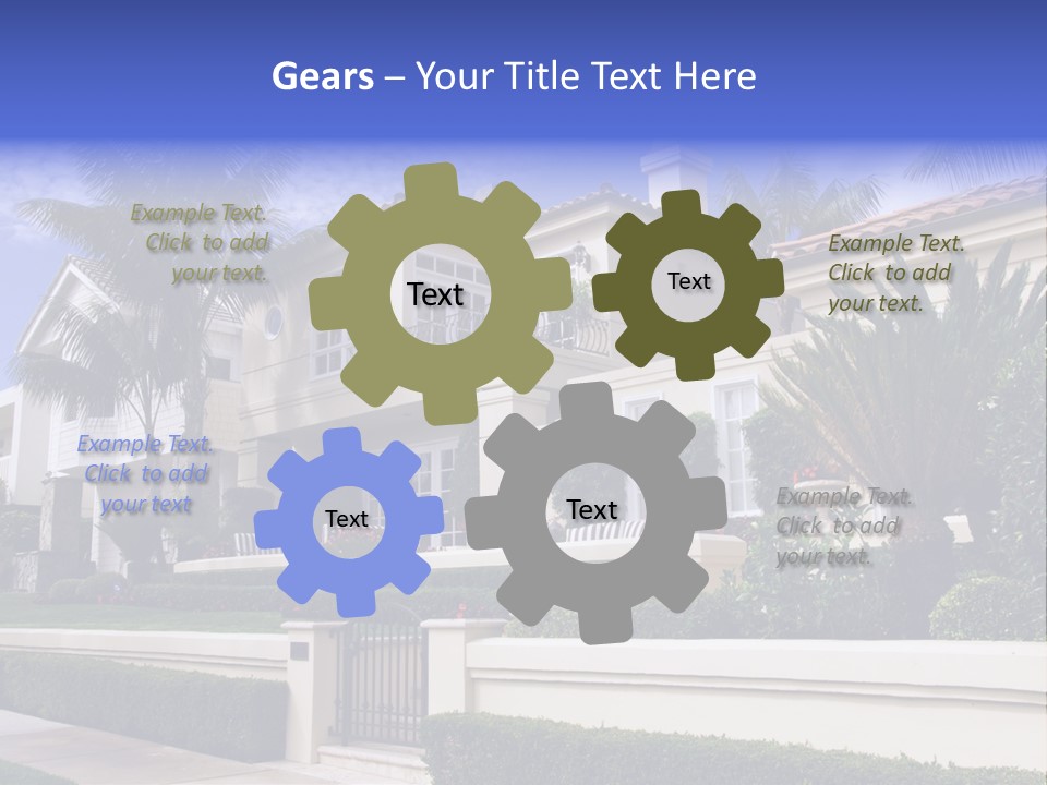 A House With Palm Trees In Front Of It PowerPoint Template