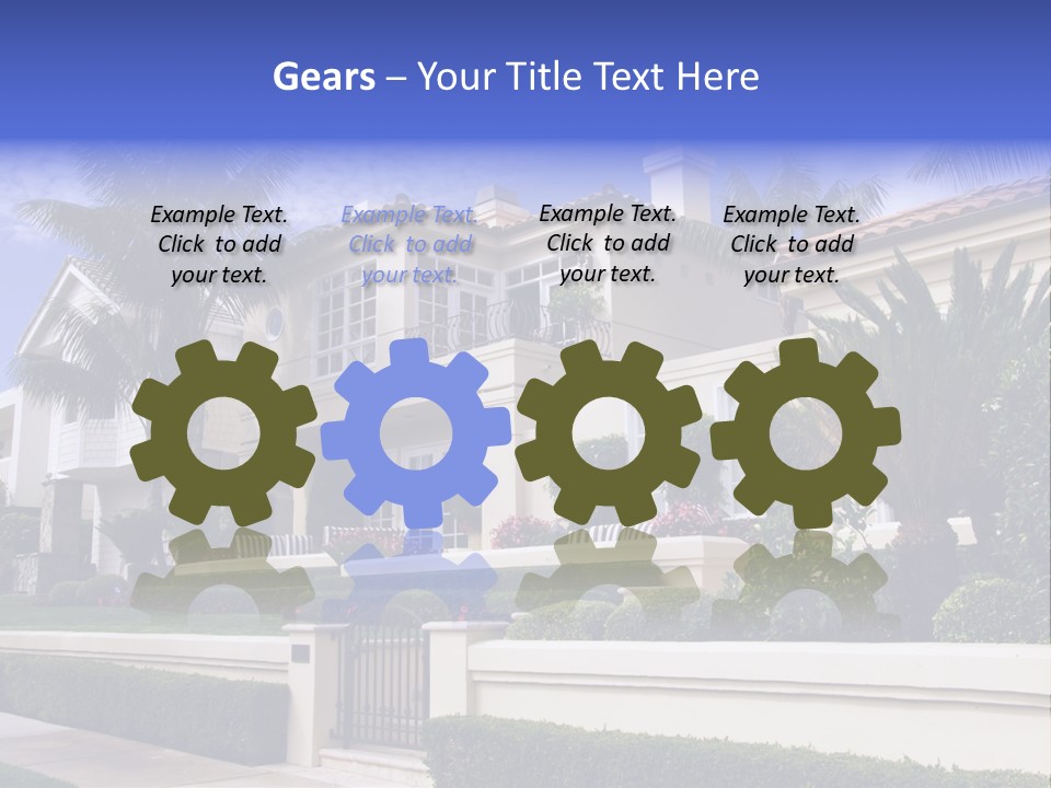 A House With Palm Trees In Front Of It PowerPoint Template