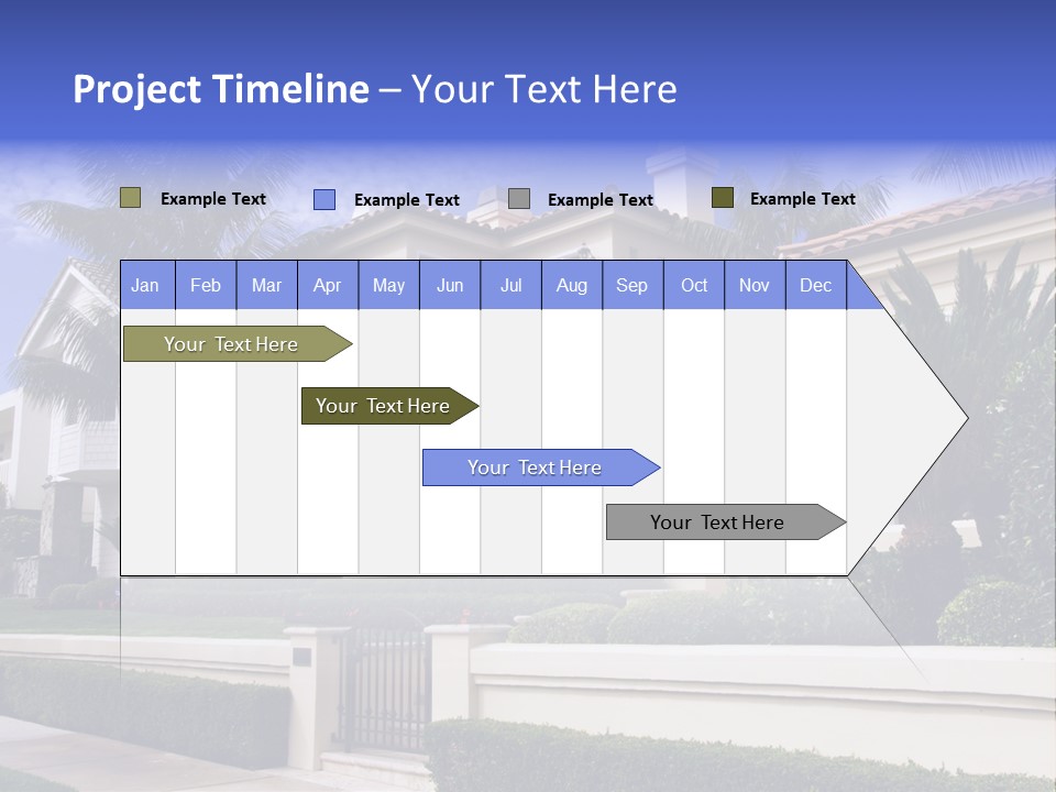 A House With Palm Trees In Front Of It PowerPoint Template