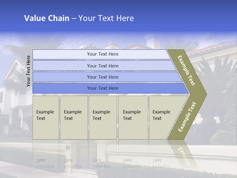 A House With Palm Trees In Front Of It PowerPoint Template
