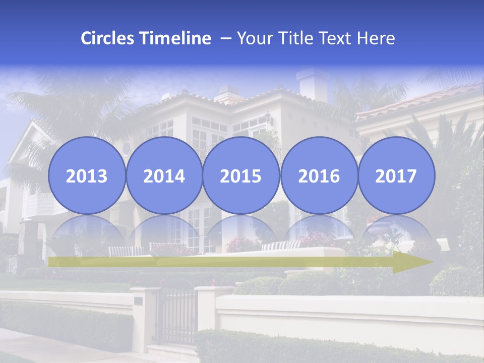 A House With Palm Trees In Front Of It PowerPoint Template