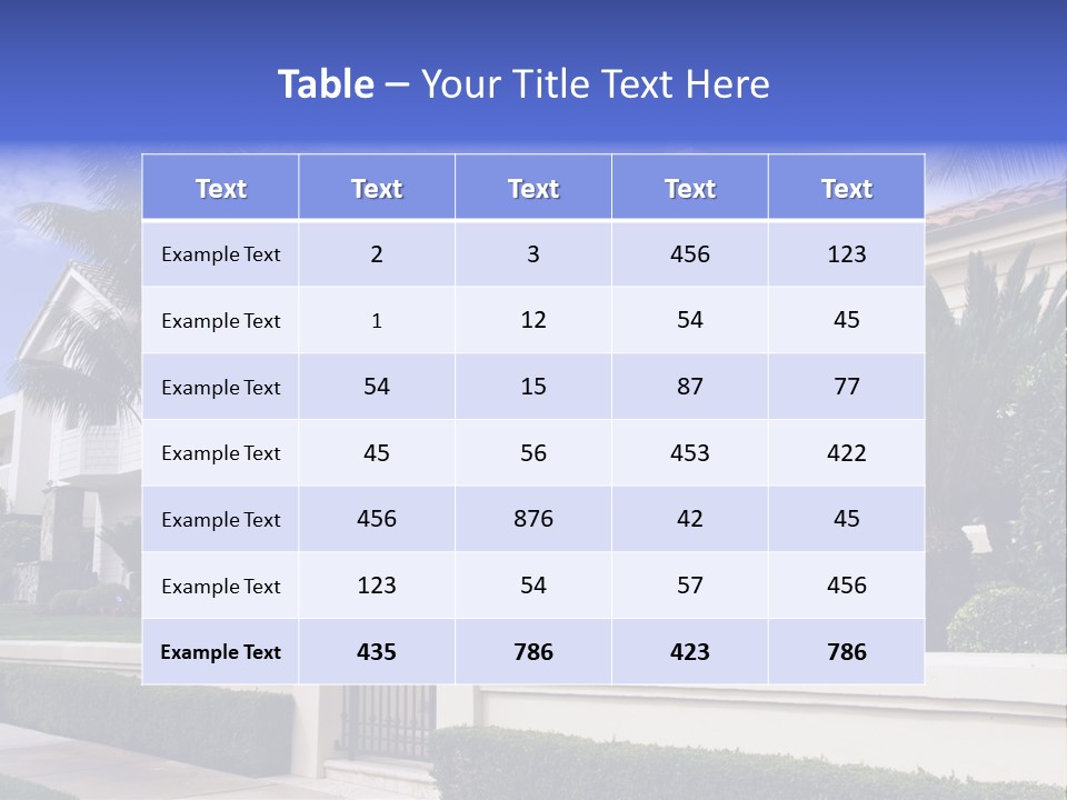 A House With Palm Trees In Front Of It PowerPoint Template