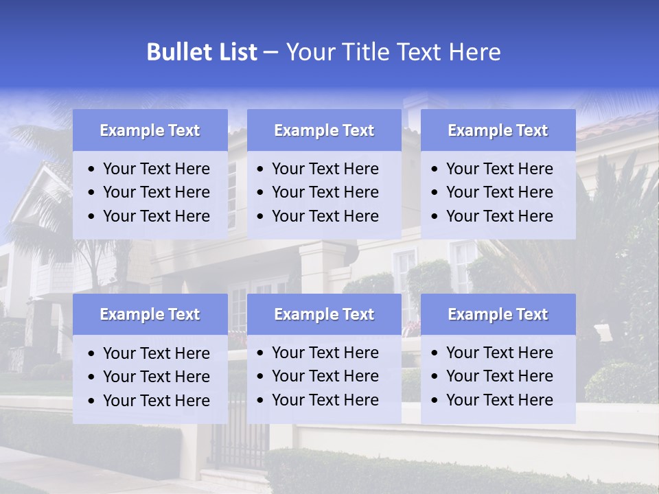 A House With Palm Trees In Front Of It PowerPoint Template