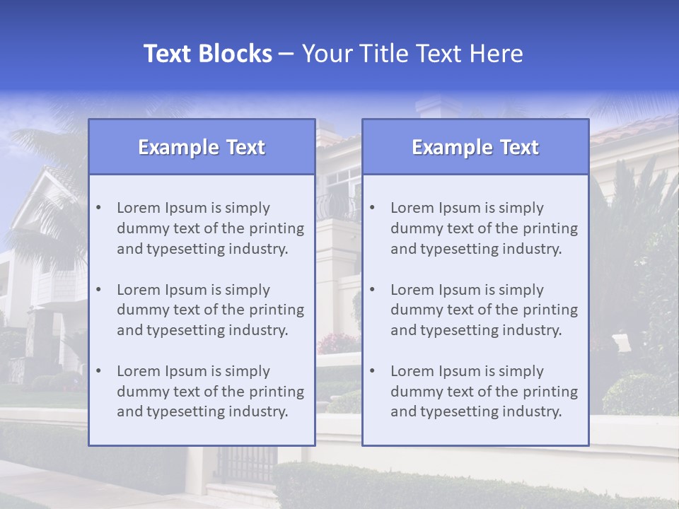 A House With Palm Trees In Front Of It PowerPoint Template