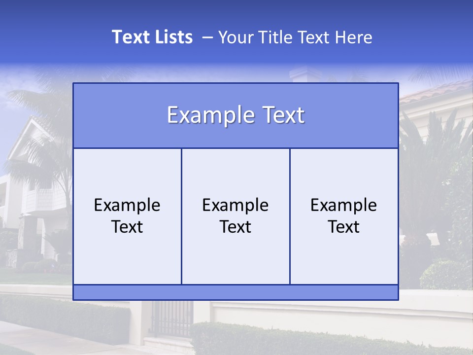A House With Palm Trees In Front Of It PowerPoint Template