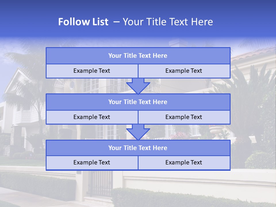 A House With Palm Trees In Front Of It PowerPoint Template