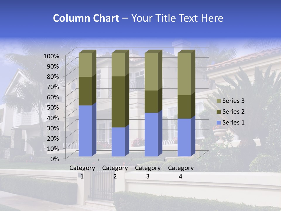 A House With Palm Trees In Front Of It PowerPoint Template