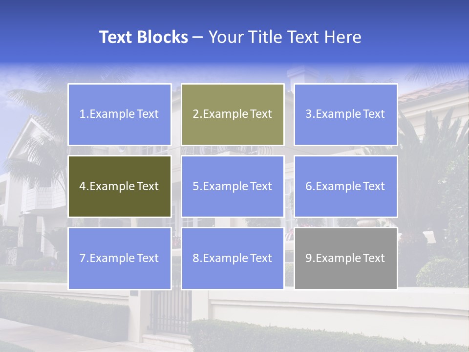 A House With Palm Trees In Front Of It PowerPoint Template
