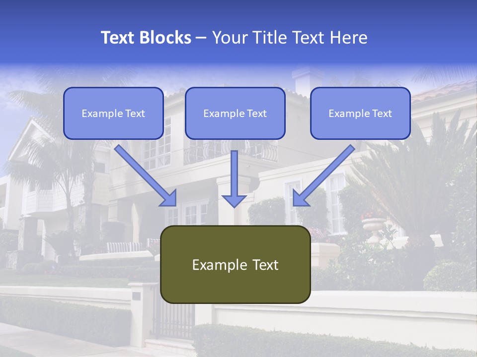 A House With Palm Trees In Front Of It PowerPoint Template
