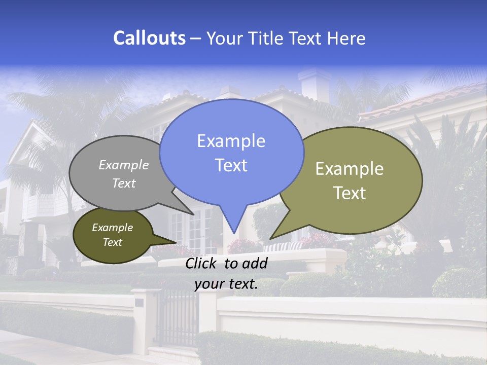 A House With Palm Trees In Front Of It PowerPoint Template