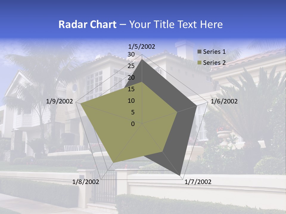 A House With Palm Trees In Front Of It PowerPoint Template