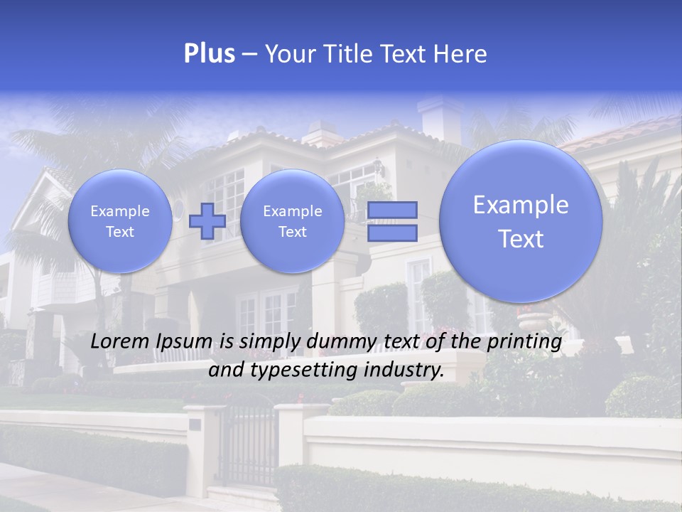 A House With Palm Trees In Front Of It PowerPoint Template