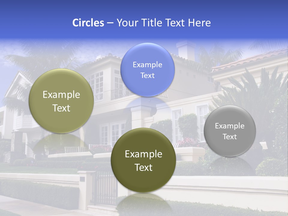 A House With Palm Trees In Front Of It PowerPoint Template