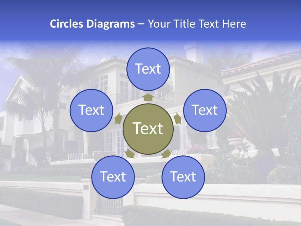 A House With Palm Trees In Front Of It PowerPoint Template