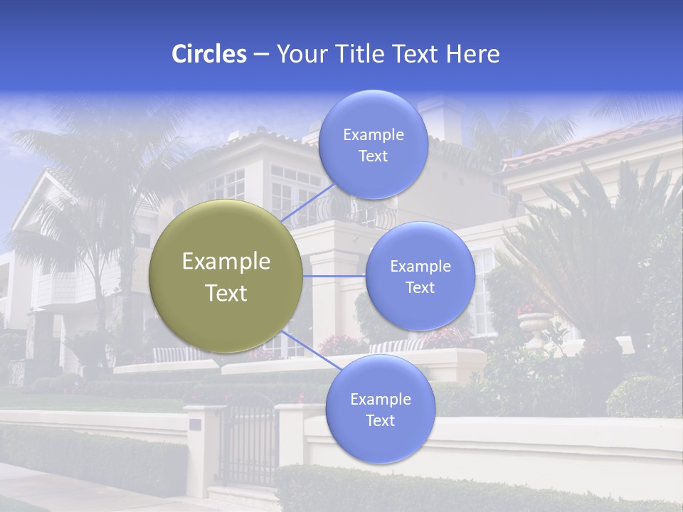 A House With Palm Trees In Front Of It PowerPoint Template
