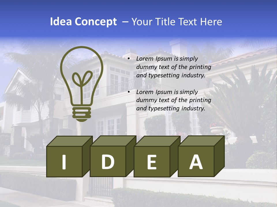 A House With Palm Trees In Front Of It PowerPoint Template