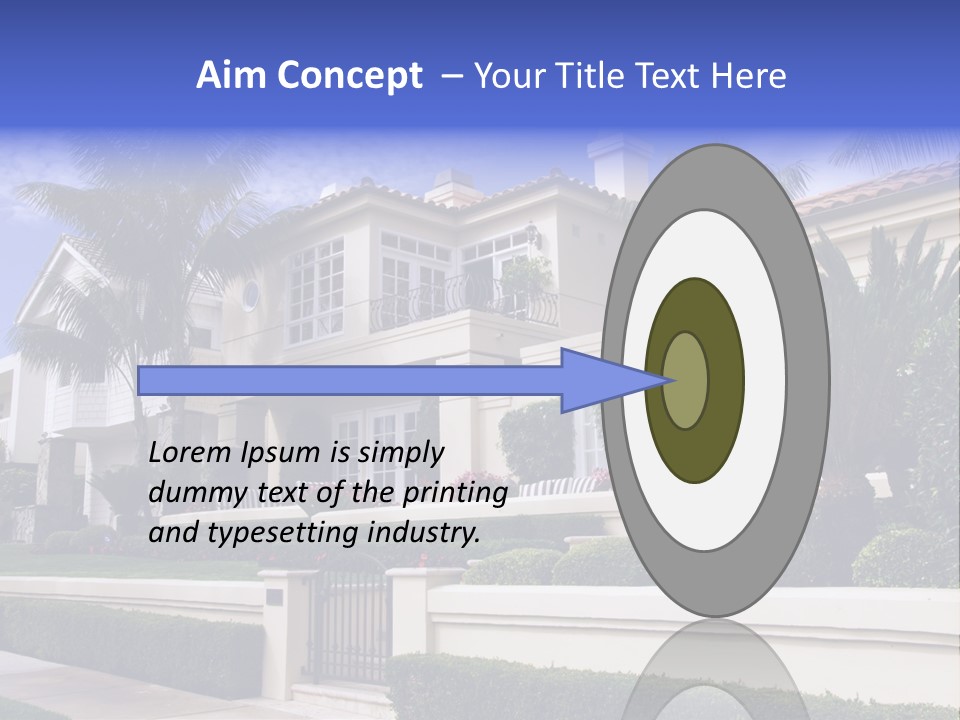 A House With Palm Trees In Front Of It PowerPoint Template
