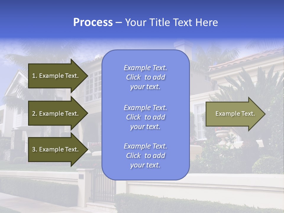 A House With Palm Trees In Front Of It PowerPoint Template