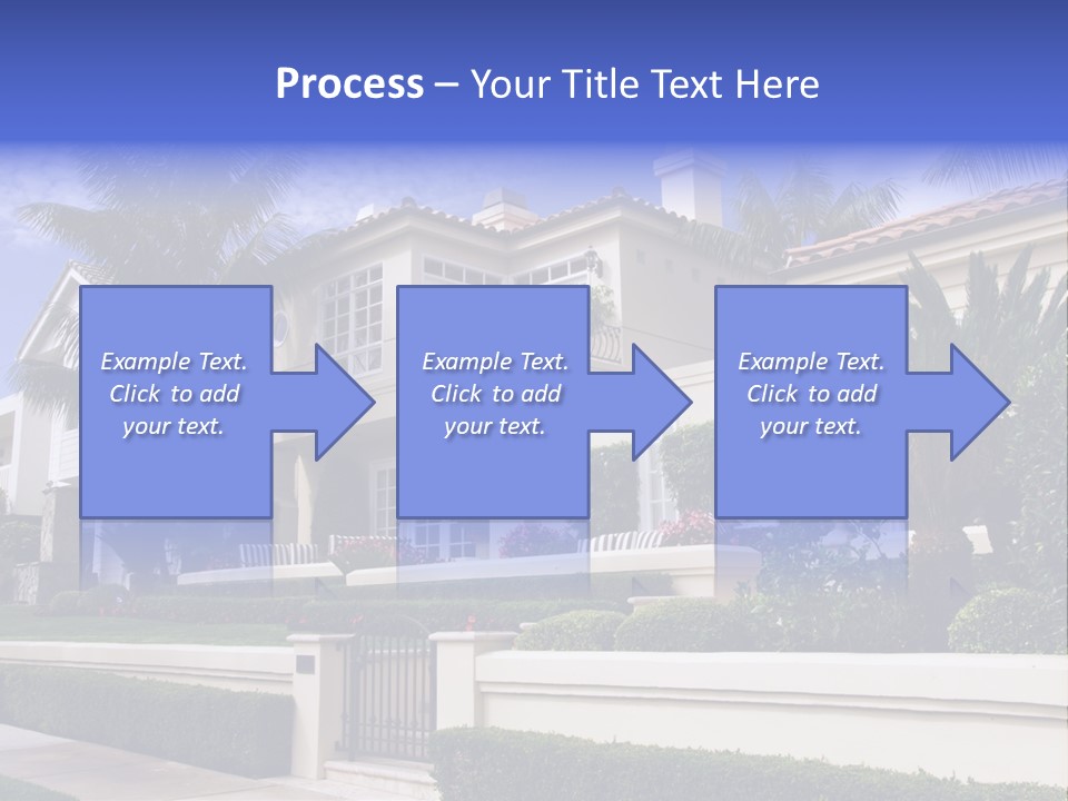 A House With Palm Trees In Front Of It PowerPoint Template