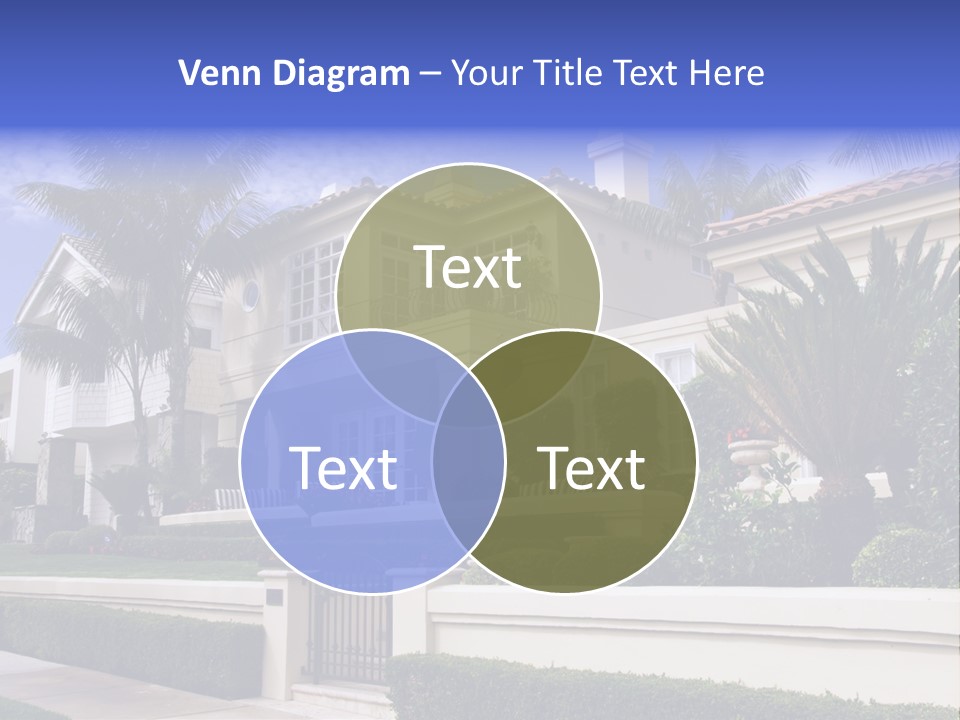 A House With Palm Trees In Front Of It PowerPoint Template