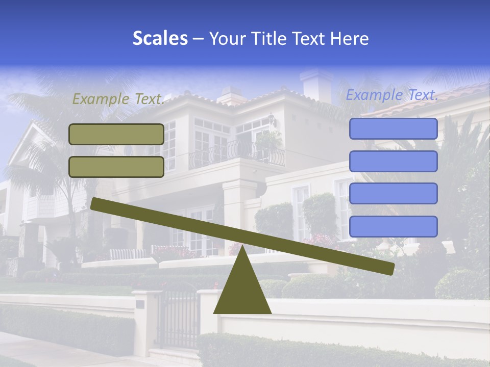 A House With Palm Trees In Front Of It PowerPoint Template