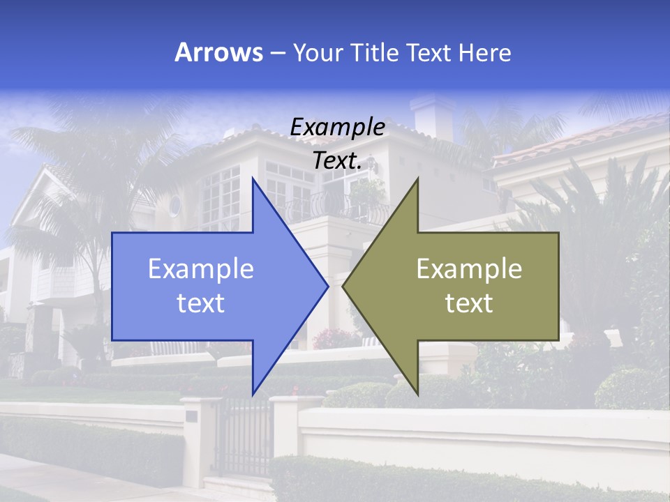 A House With Palm Trees In Front Of It PowerPoint Template