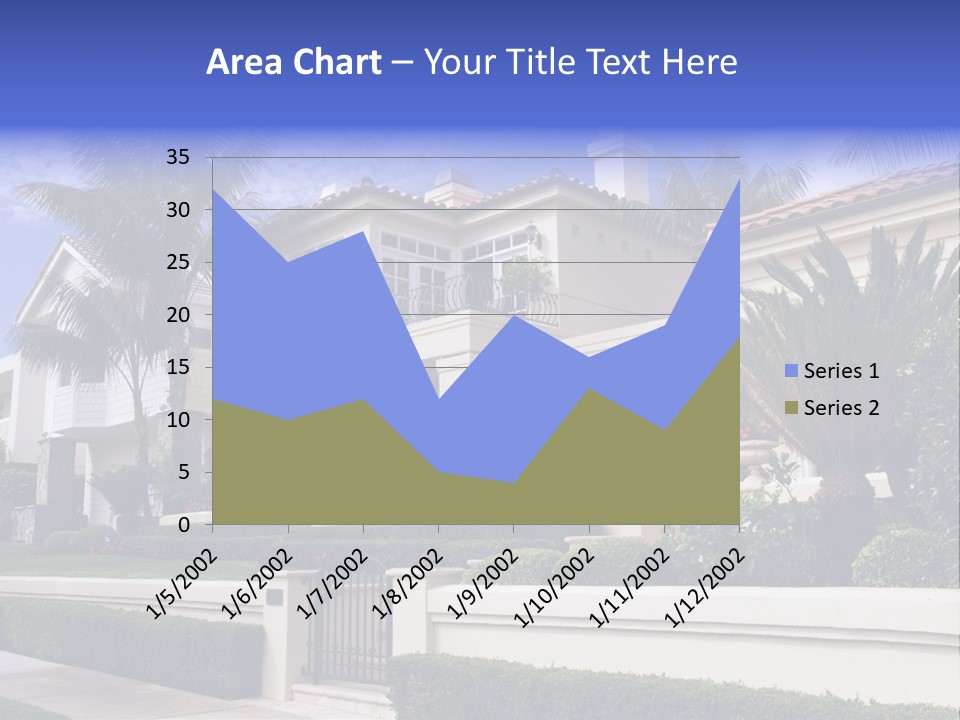 A House With Palm Trees In Front Of It PowerPoint Template