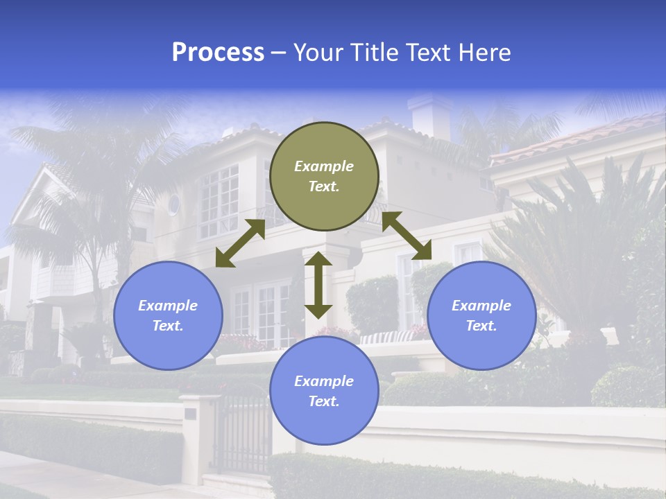 A House With Palm Trees In Front Of It PowerPoint Template