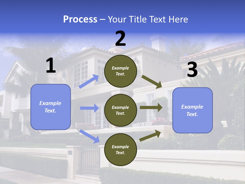 A House With Palm Trees In Front Of It PowerPoint Template
