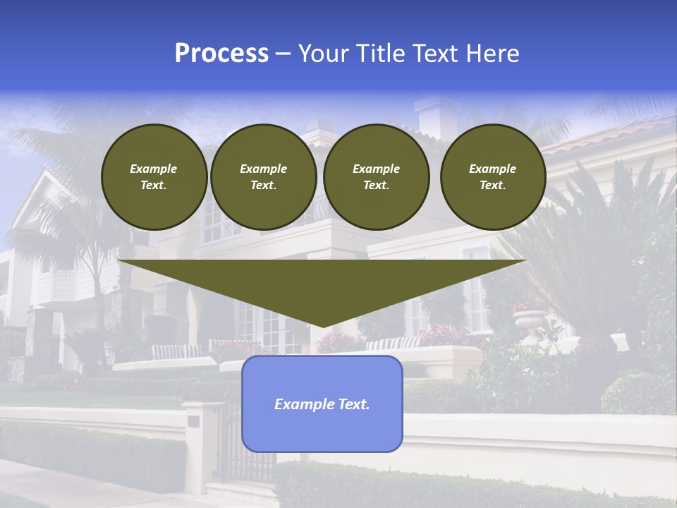 A House With Palm Trees In Front Of It PowerPoint Template