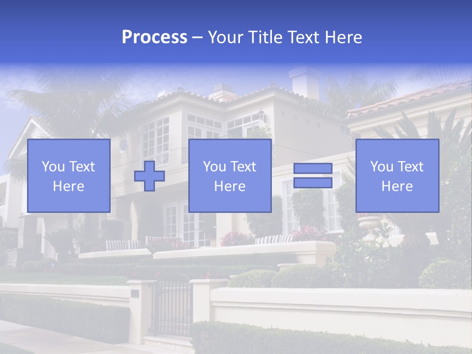 A House With Palm Trees In Front Of It PowerPoint Template