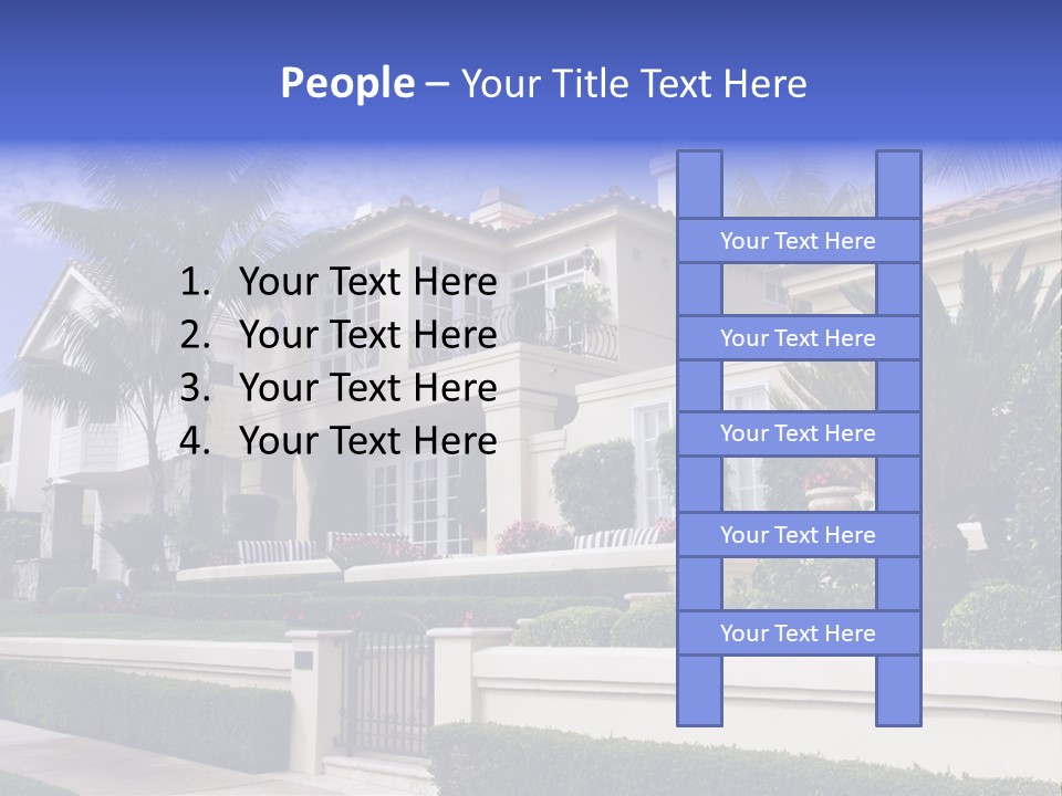 A House With Palm Trees In Front Of It PowerPoint Template