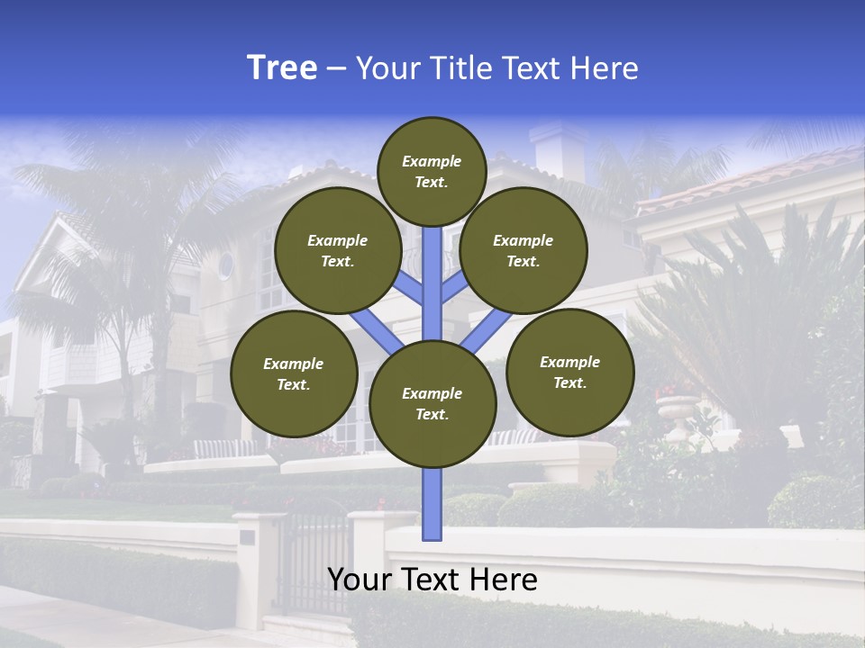 A House With Palm Trees In Front Of It PowerPoint Template