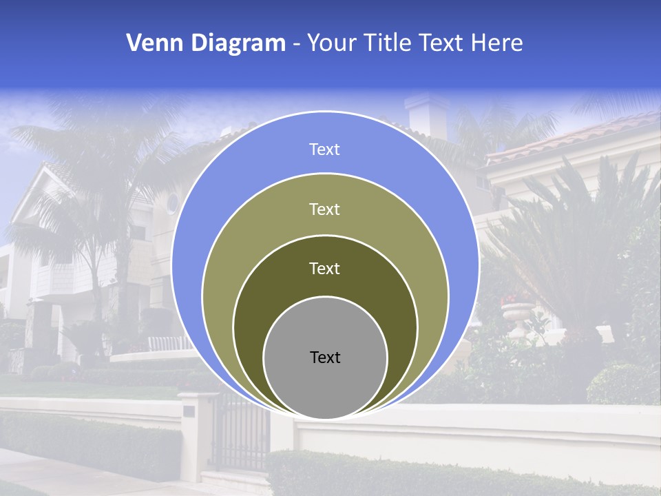 A House With Palm Trees In Front Of It PowerPoint Template