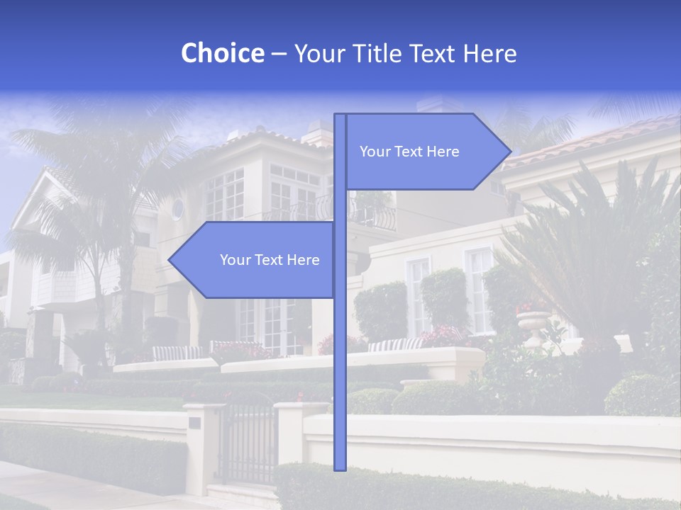 A House With Palm Trees In Front Of It PowerPoint Template