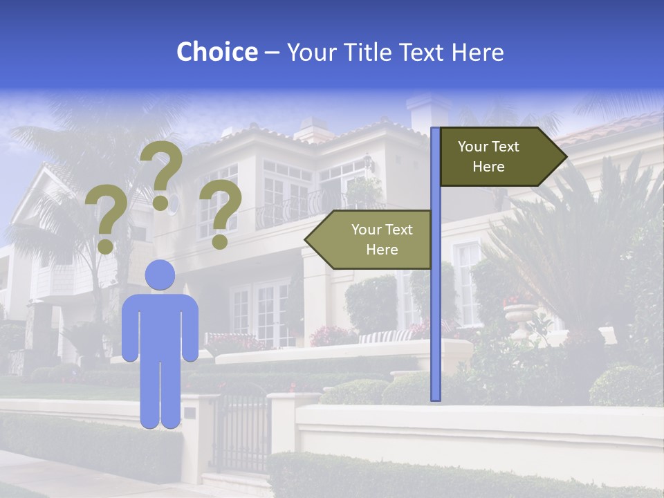 A House With Palm Trees In Front Of It PowerPoint Template