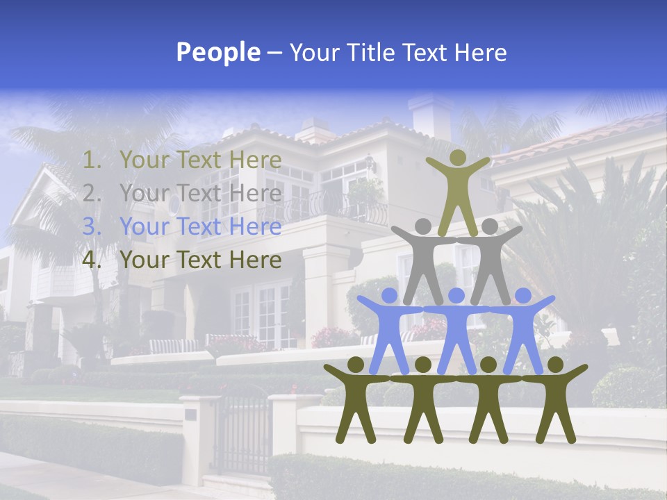 A House With Palm Trees In Front Of It PowerPoint Template