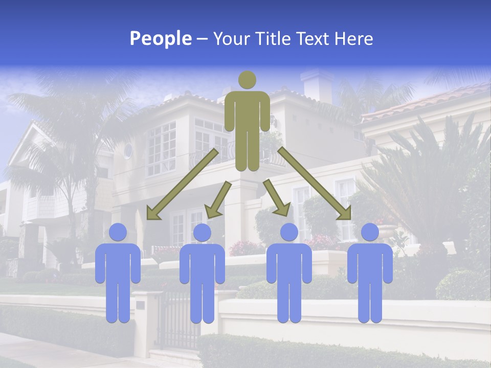 A House With Palm Trees In Front Of It PowerPoint Template