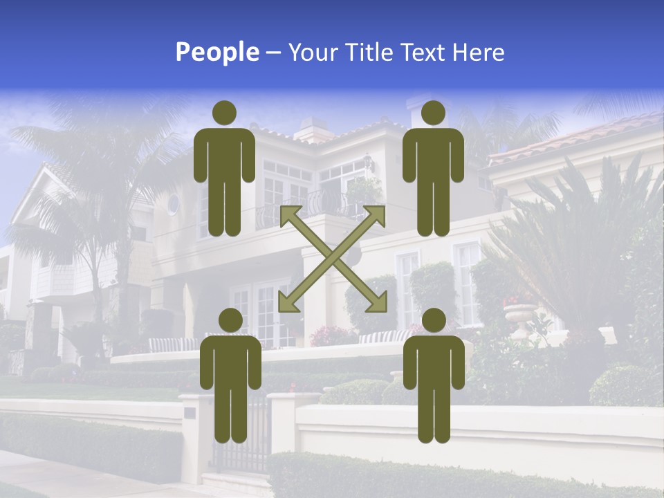 A House With Palm Trees In Front Of It PowerPoint Template