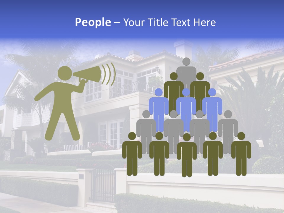 A House With Palm Trees In Front Of It PowerPoint Template