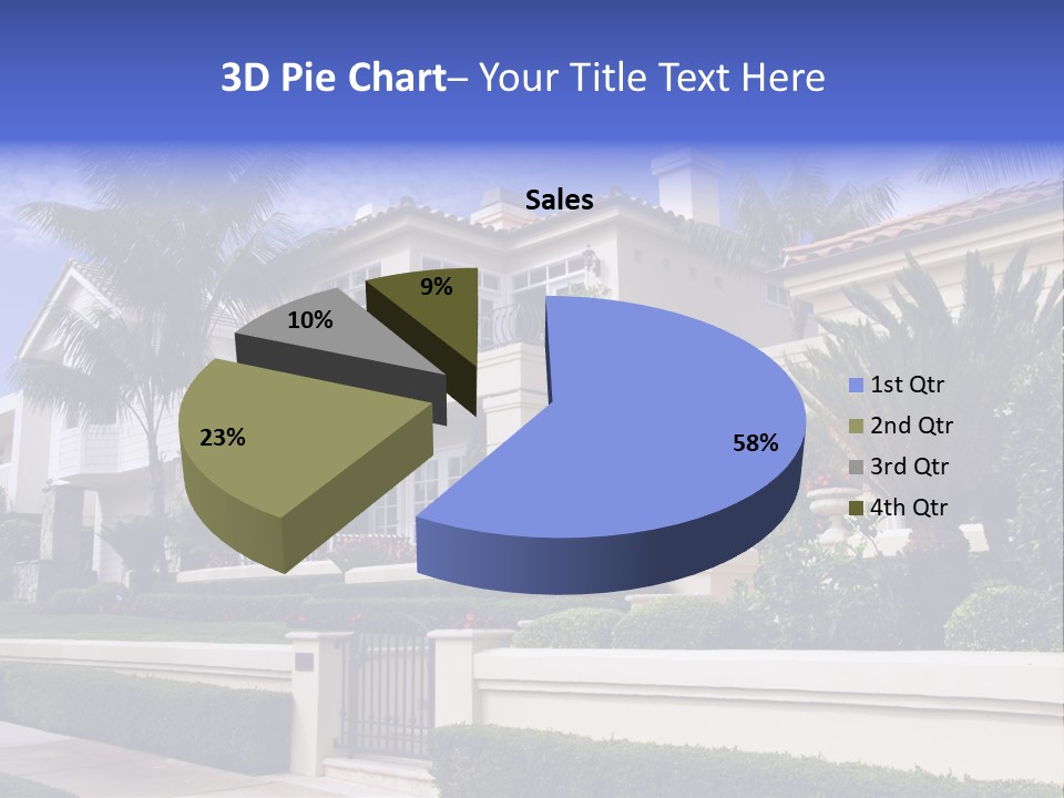 A House With Palm Trees In Front Of It PowerPoint Template