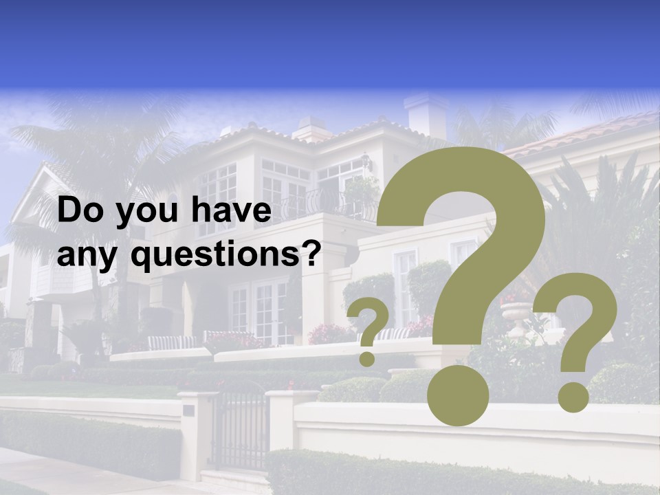 A House With Palm Trees In Front Of It PowerPoint Template